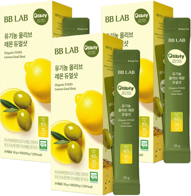 BB LAB 科研 橄欖油檸檬雙效飲隨身包 10條入, 200g, 3盒