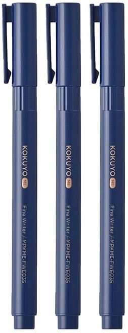 KOKUYO 國譽 ME 黑墨水性代針筆 7840, 紺藍色, 3支