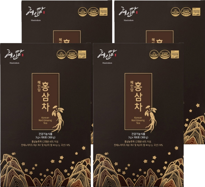 혜인담 홍삼차 100p + 쇼핑백, 300g, 4개