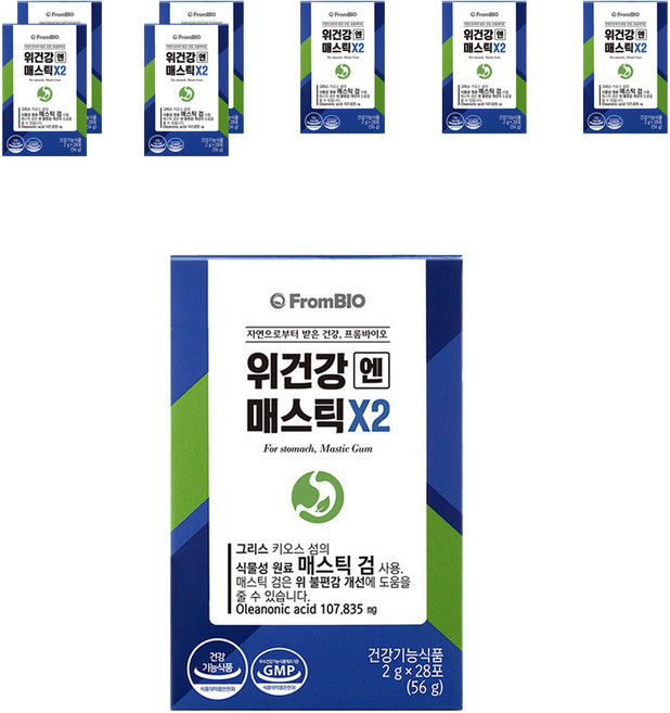 프롬바이오 정품 위건강엔 매스틱X2, 56g, 8개