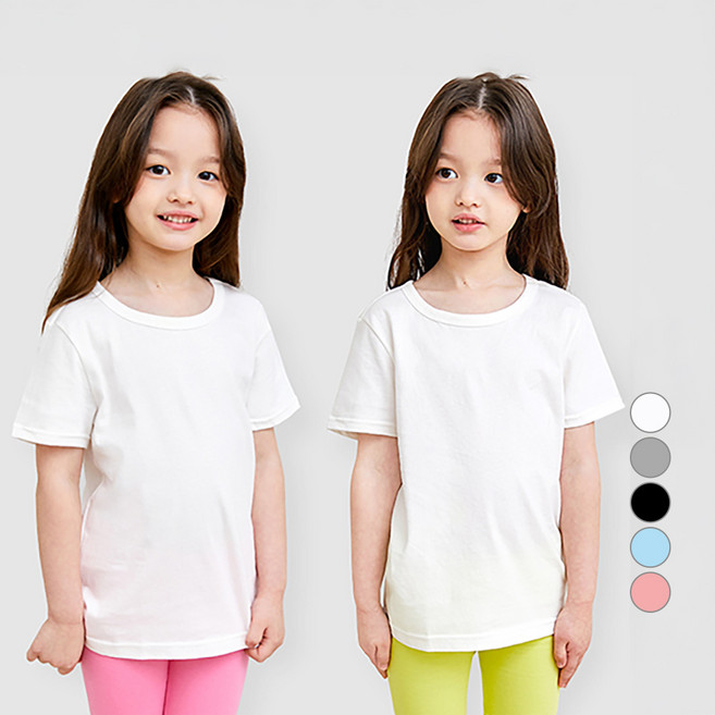 유니프랜드 아동용 베이직 반팔 티셔츠 2p
