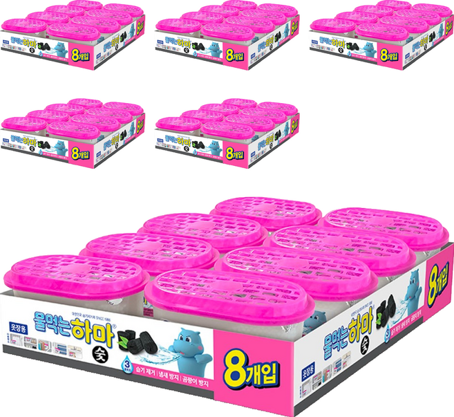 물먹는하마 참숯 제습제 본품, 280g, 48개