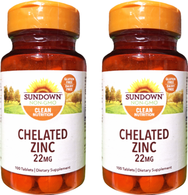 SUNDOWN NATURALS 日落恩賜 頂級甘胺酸鋅加強錠, 100顆, 2罐