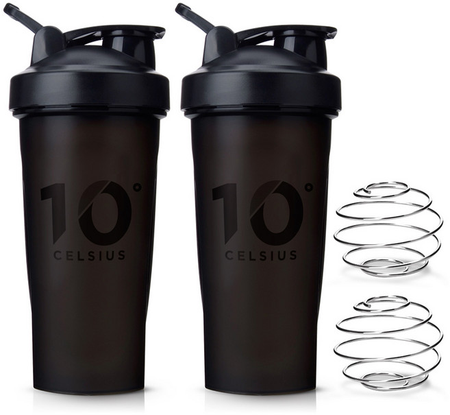 10도씨 블렌딩 쉐이커 보틀 + 블랜더볼, 블랙, 600ml, 2개