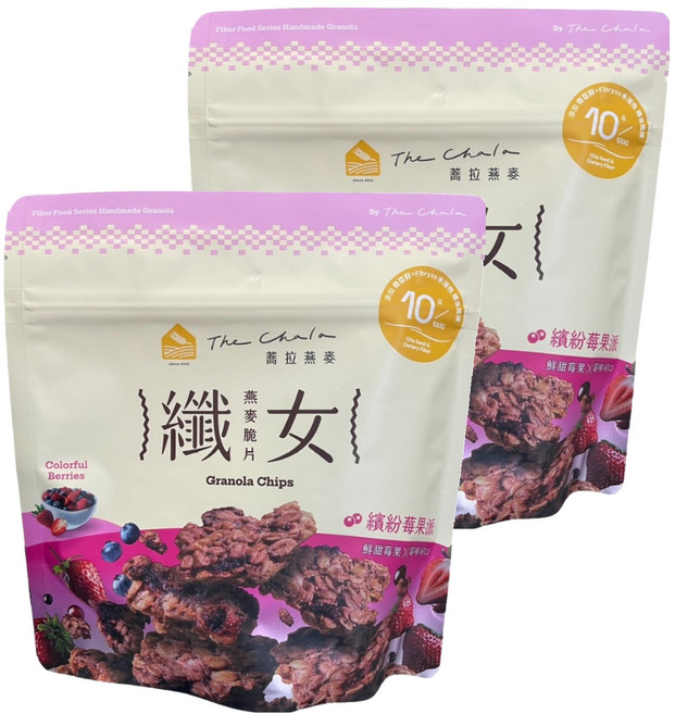 The Chala 蕎拉燕麥 纖女燕麥脆片 全素 繽紛莓果派, 130g, 2包