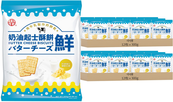 中祥 奶油起士酥餅, 300g, 24包