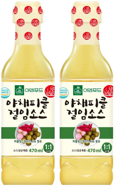 이엔푸드 야채피클 절임소스, 470ml, 2개