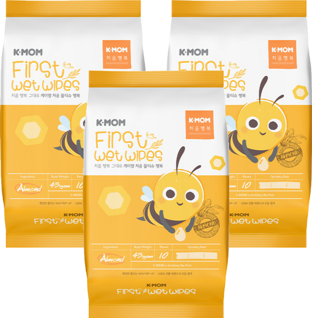 케이맘 처음물티슈 휴대용, 45g, 10매, 180개