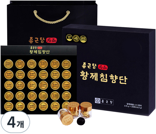 종근당 황제 침향단 + 쇼핑백, 112.5g, 4개