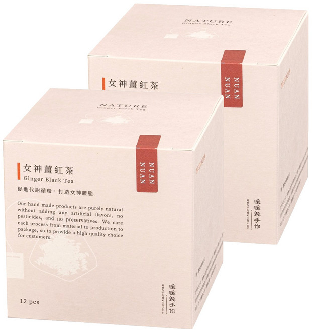 暖暖純手作 無糖女神薑紅茶, 2.5g, 12包, 2盒