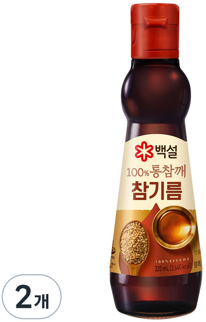 백설 100% 통참깨 참기름, 320ml, 2개