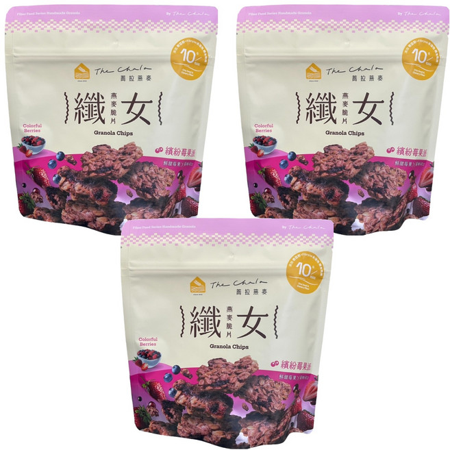 The Chala 蕎拉燕麥 纖女燕麥脆片 全素 繽紛莓果派, 130g, 3包