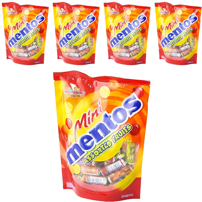 mentos 曼陀珠 迷你水果軟糖, 310g, 5個