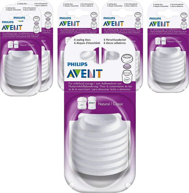 PHILIPS 飛利浦 AVENT 新安怡 密封墊 適用於牛奶/食物儲存, 白色, 6個