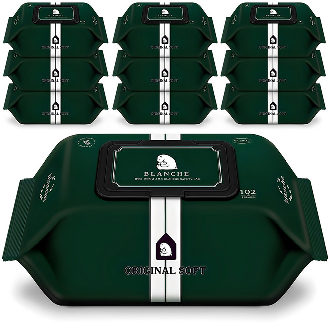 블랑슈 오리지널 소프트 유아물티슈 캡형, 55g, 102개입, 10개