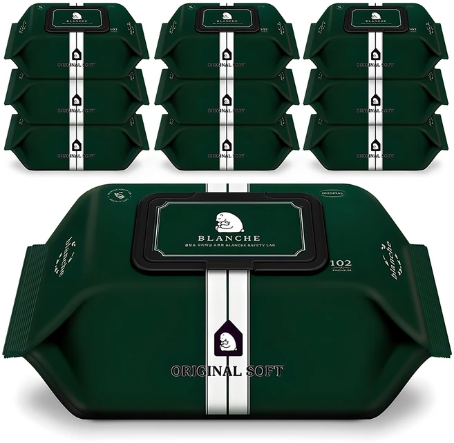 블랑슈 오리지널 소프트 유아물티슈 캡형, 55g, 102개입, 10개 - 쿠팡