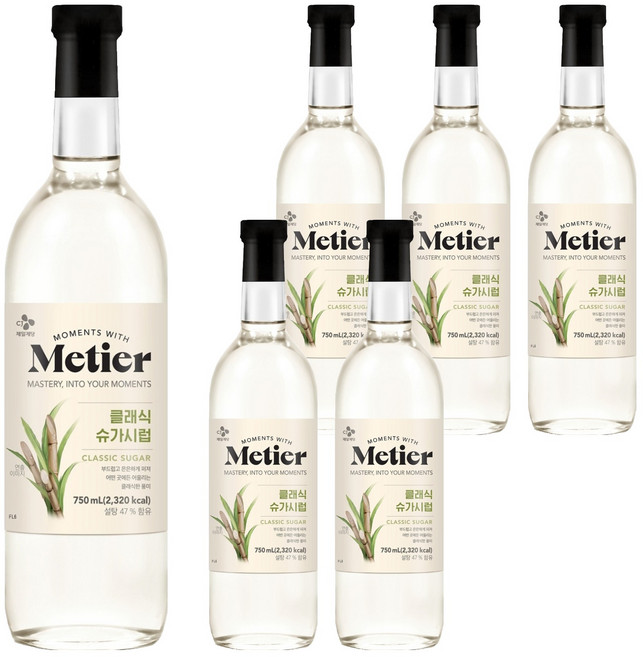 메티에 클래식 슈가 시럽, 6개, 750ml
