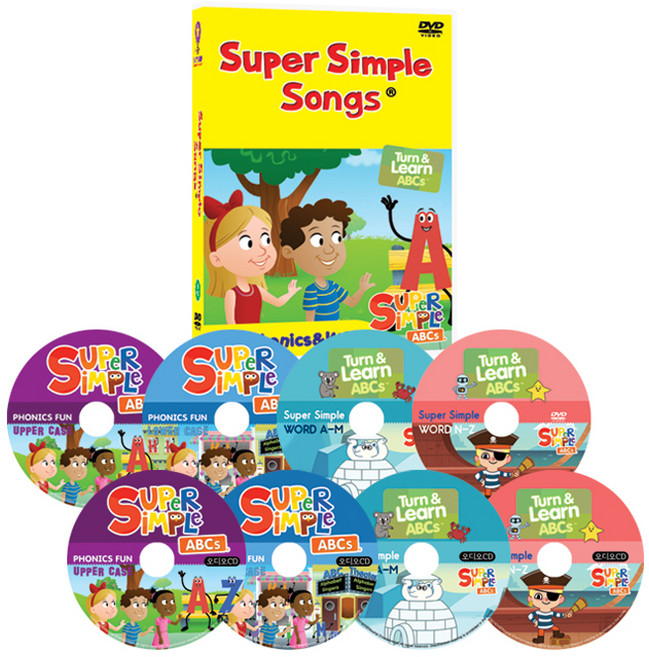 NEW Super Simple ABC Phonics + WORD DVD + 오디오CD세트 영어대본 온라인제공, 8CD