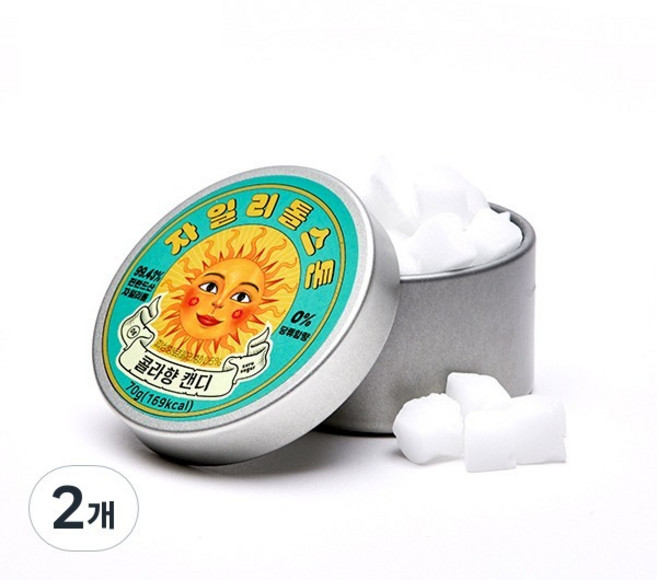자일리톨스톤 모닝콜라 캔디, 70g, 2개
