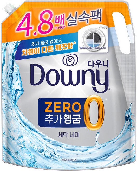 다우니 제로 추가 헹굼 액상세제 리필, 2.2L, 1개