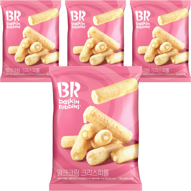 배스킨라빈스 밀크크림 크리스피롤 간식 10p, 4개, 150g