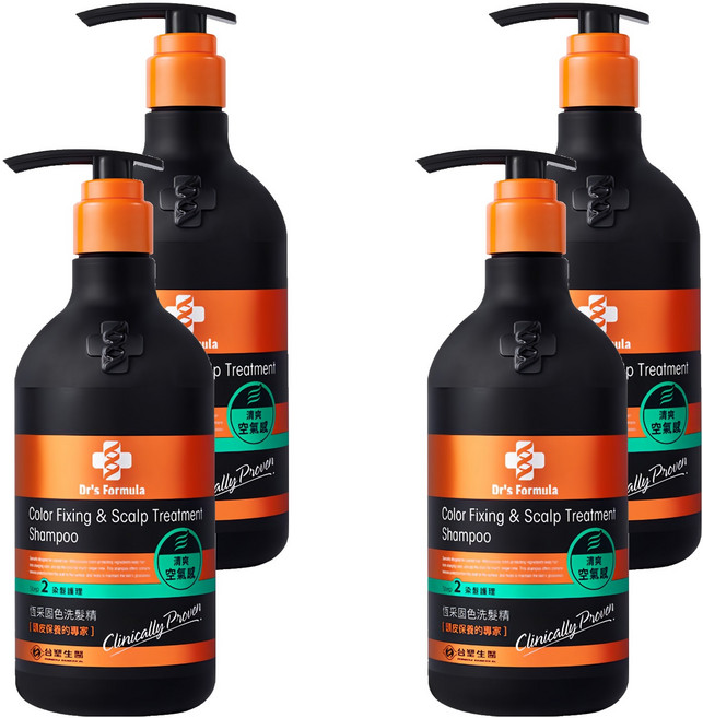 台塑生醫 Dr's Formula 恆采固色洗髮精 清爽空氣感, 580g, 4瓶
