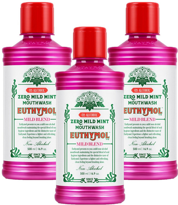 유시몰 제로마일드가글 구강청결제, 3개, 500ml