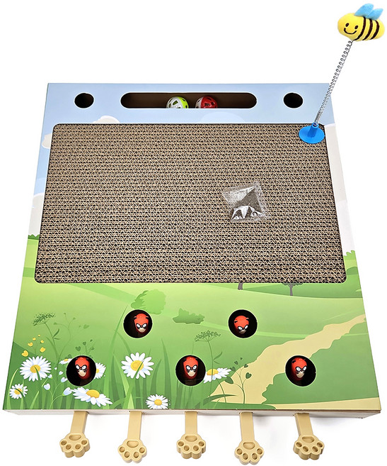 펫츠몬 고양이 초대형 캣펀치 두더지잡기 스크래쳐, 혼합색상, 1개