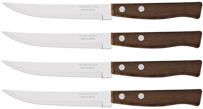 트라몬티나 트레딕셔널 우드핸들 커트러리 스테이크나이프 210mm, 혼합색상, 4개