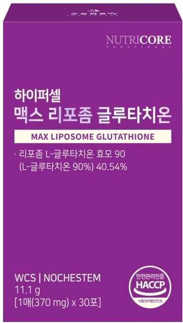 뉴트리코어 하이퍼셀 맥스 리포좀 글루타치온, 11.1g, 1개 - 쿠팡
