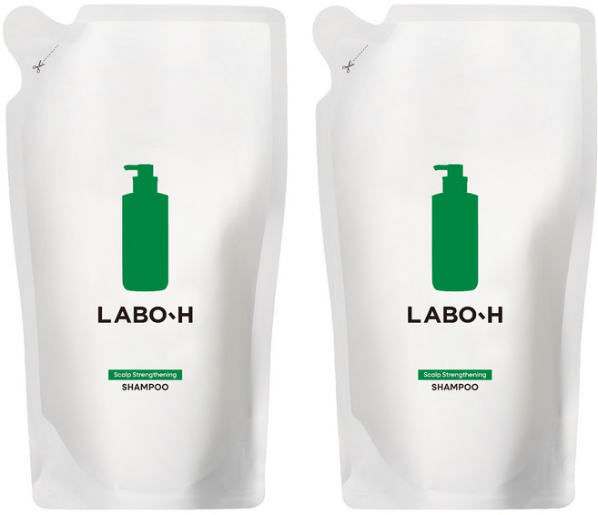 LABO-H 緩解掉髮症狀 弱酸性頭皮強化 純素洗髮精 補充包, 2個, 400ml