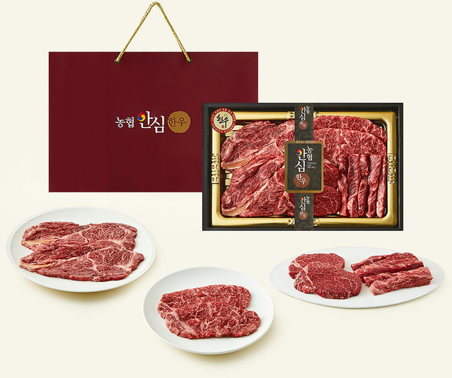 농협안심한우 1++등급 안심특선 21호 총1kg 등심200g 2p + 안심200g + 채끝200g + 갈비살200g, 1세트