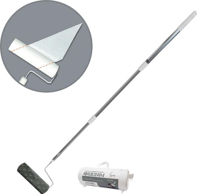 홈앤미 초강력 사선 컷팅 테이프 클리너 3단핸들 본품 + 케이스 + 리필 세트, 1세트