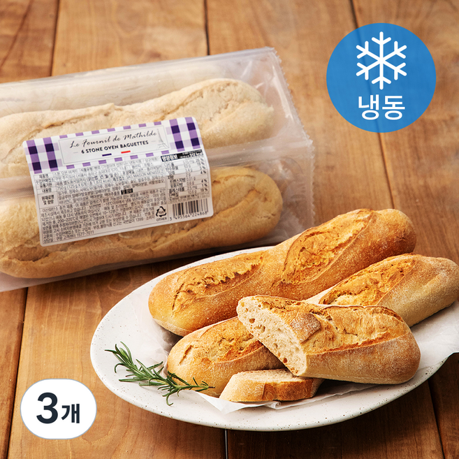 메니세즈 스톤 오븐 바게트 생지 (냉동), 750g, 3개