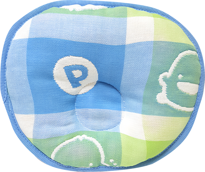 PiYOPiYO 黃色小鴨 小鴨雙面護頭枕 六層立體紗布 柔軟透氣吸濕, 藍色, 1個