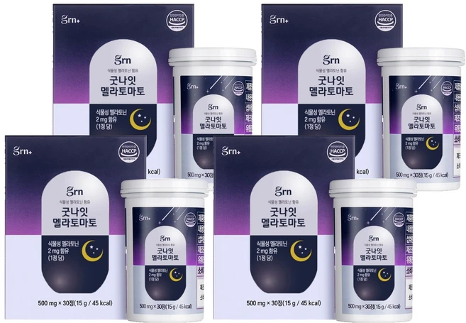 GRN 식물성 멜라토닌 함유 굿나잇 멜라토마토 수면 영양제, 15g, 4개 - 쿠팡