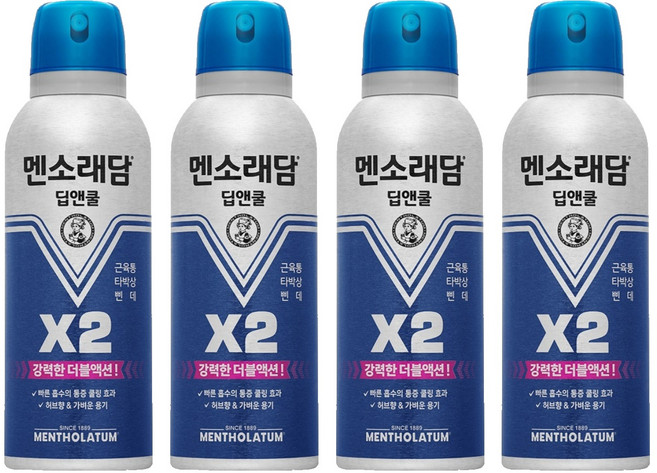 멘소래담 딥앤쿨 에어로솔 스프레이파스 150ml, 1개입, 4개