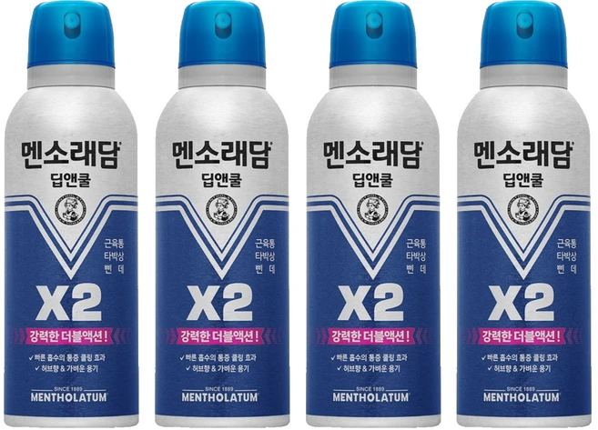 멘소래담 딥앤쿨 에어로솔 스프레이파스 150ml, 1개입, 4개 - 쿠팡