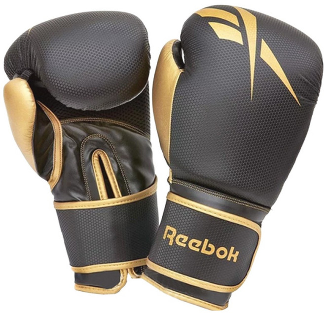 Reebok 銳步 拳擊手套 RSCB-11117GB, 黑金色, 1雙