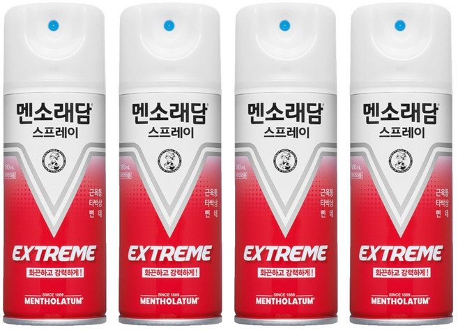 멘소래담 익스트림 에스 핫 스프레이 파스 180ml, 1개입, 4개