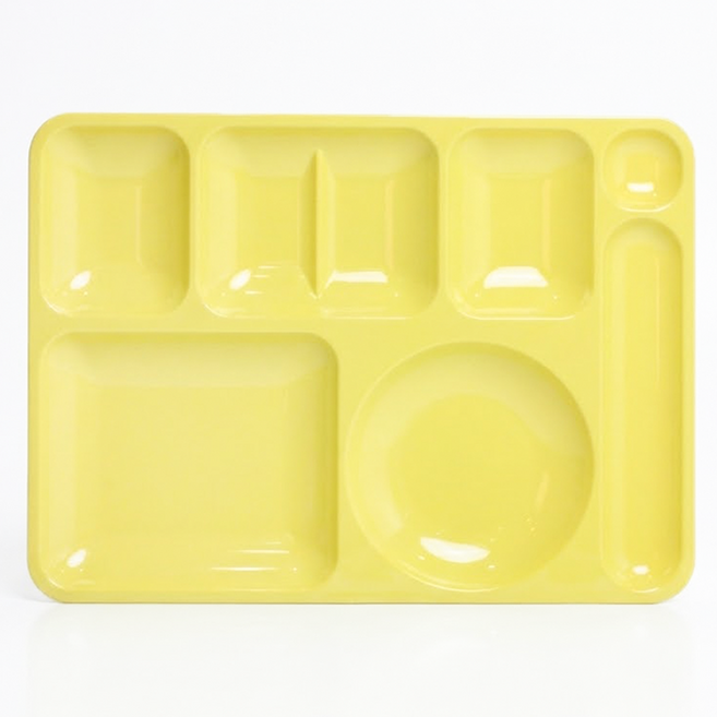 리빙메이트 단체급식 표준형 PC 3300 식판, 파스텔 노랑, 1개