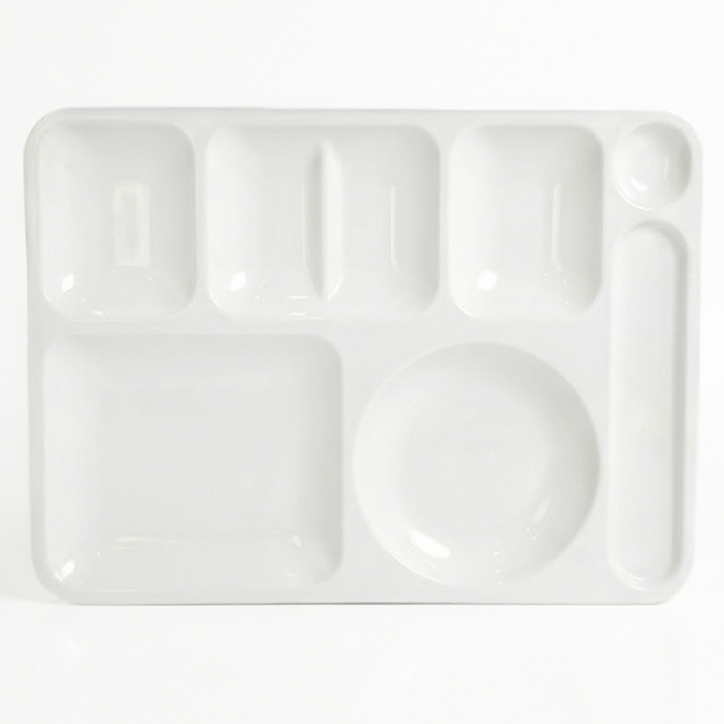 리빙메이트 단체급식 표준형 PC 3300 식판, 화이트, 1개