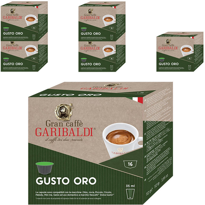 [돌체구스토 호환] 가리발디 구스토 오로 캡슐커피, 7g, 16개입, 6개, 35ml