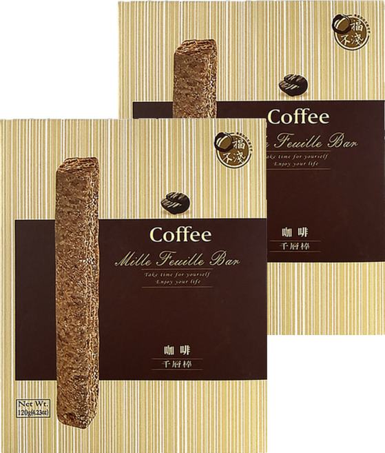 口福不淺 咖啡千層棒, 120g, 2盒