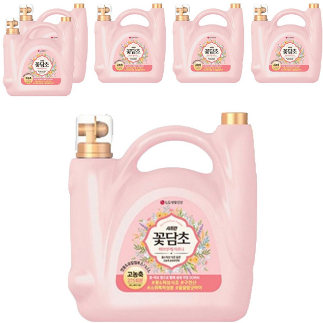 샤프란꽃담초 허브부케가르니 섬유유연제 연꽃 앤 유칼립투스 본품, 5.5L, 6개