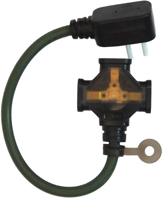 PowerWork 動力工廠 1對3座耐熱動力軟線, 0.3m, 軍綠, 1條