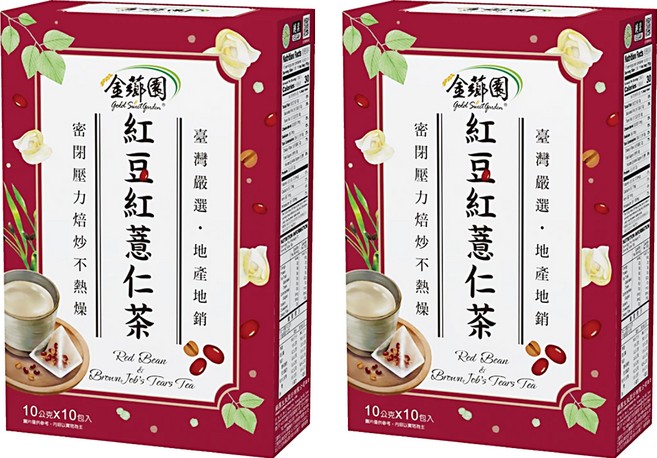 金薌園 紅豆紅薏仁茶, 10g, 10包, 2盒