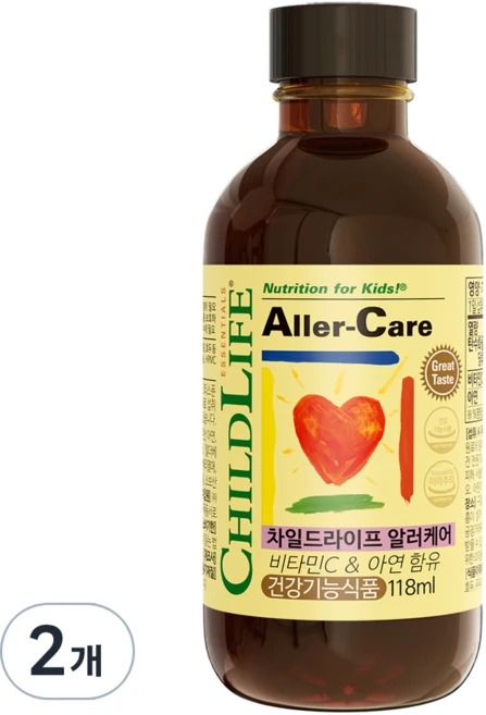 차일드라이프 알러케어 아연 비타민C 포도맛, 118ml, 2개 - 쿠팡