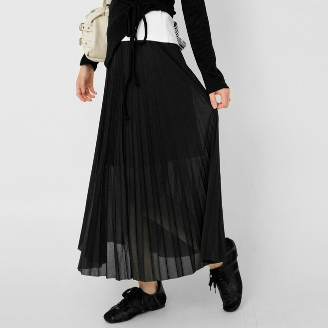Cotton Closet 女款A字內襯紗裙百褶長裙
