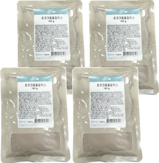 브레드가든 초코크림 필링 믹스, 180g, 4개